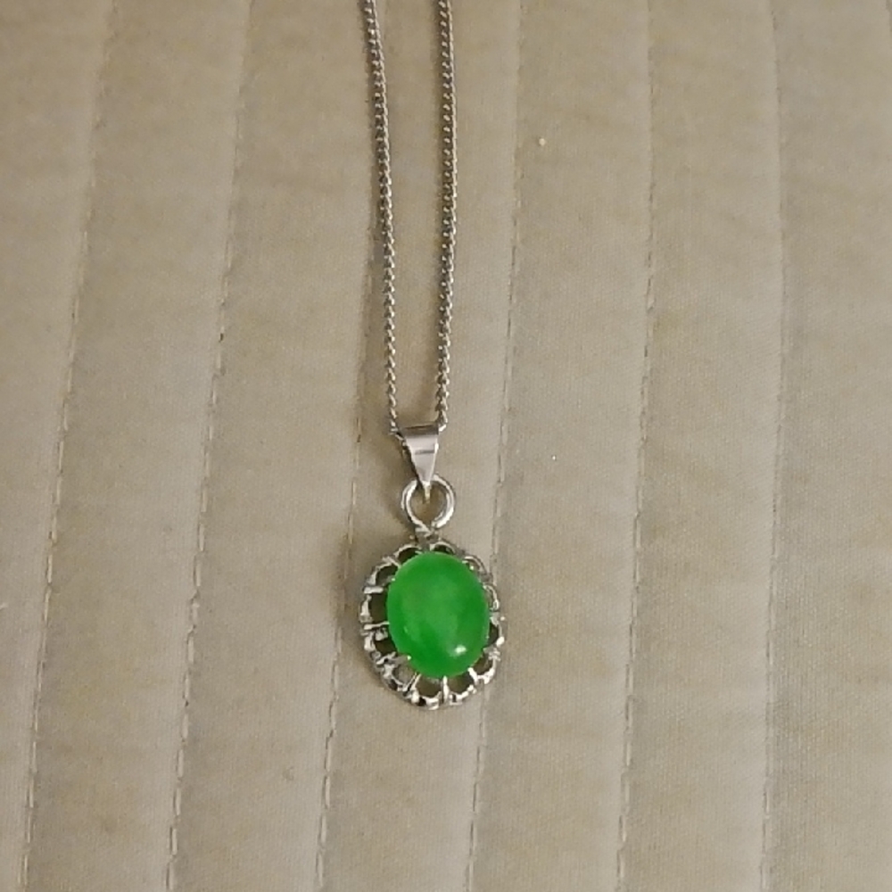 925 Jade Silver Necklace
